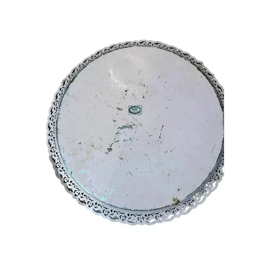 Vintage Nashco Products Metal Hand Painted Floral Serving Tray Size OS